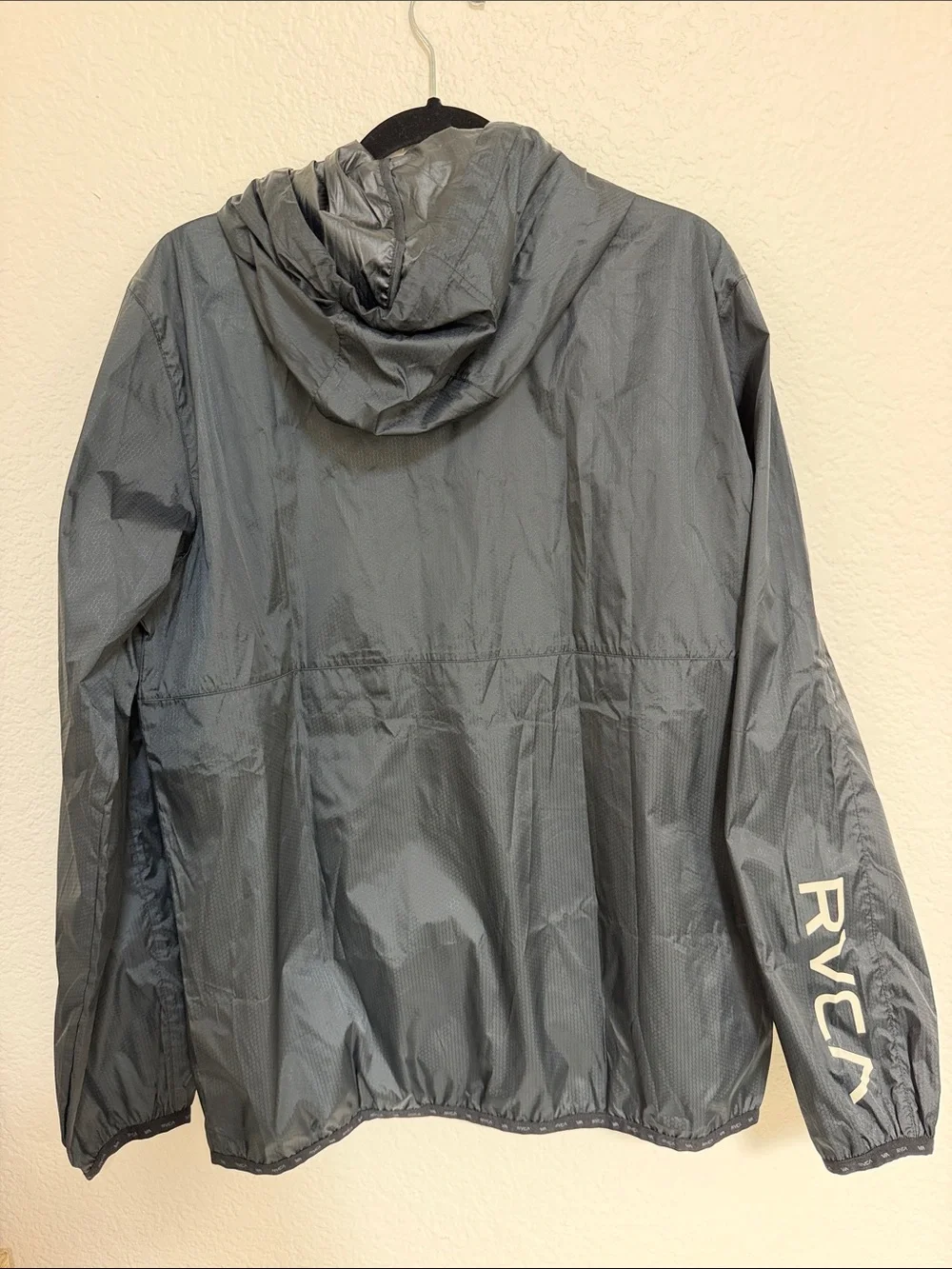 RVCA Men's Hooded Windbreaker Jacket - Charcoal Gray